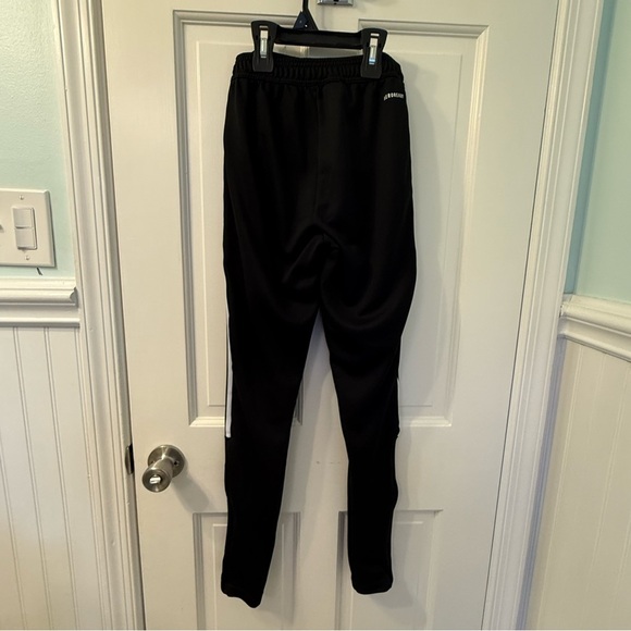 Adidas Track Pants Womens  Xsmall Aeroready Black White Training Slim Taper - Picture 2 of 6